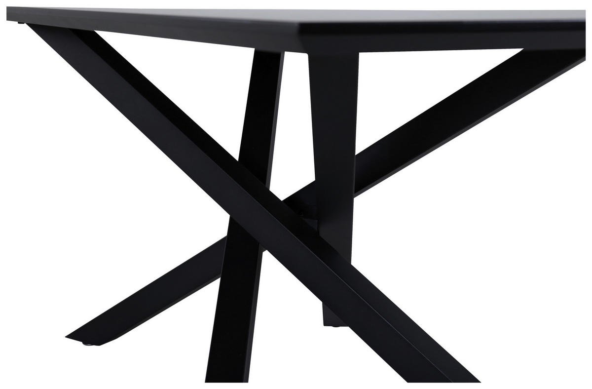 ESSTISCH furniert rechteckig Schwarz  - Schwarz, Design, Holzwerkstoff/Metall (180/90/76cm) - Livetastic