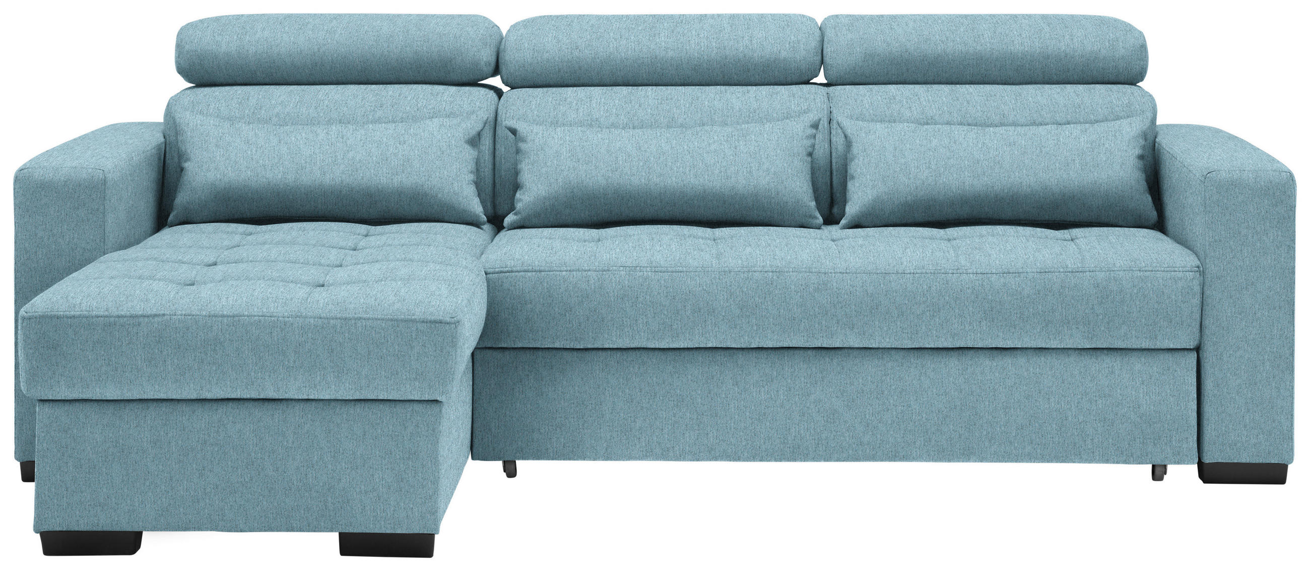 ECKSOFA in Struktur Blau  - Blau/Schwarz, Modern, Kunststoff/Textil (179/240cm) - Carryhome