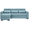 ECKSOFA in Struktur Blau  179/240 cm  - Blau/Schwarz, MODERN, Kunststoff/Textil (179/240cm) - Carryhome