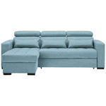ECKSOFA in Struktur Blau  179/240 cm  - Blau/Schwarz, MODERN, Kunststoff/Textil (179/240cm) - Carryhome