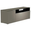 LOWBOARD Grau, Alufarben  160/58/45 cm  - Alufarben/Grau, Design, Glas/Holzwerkstoff (160/58/45cm) - Moderano
