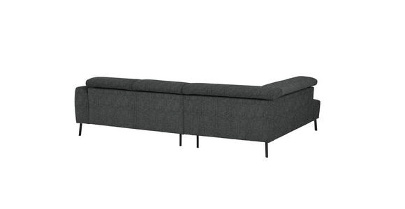 ECKSOFA in Webstoff Anthrazit 205/280 cm - Anthrazit/Schwarz, Design, Textil/Metall (205/280cm) - Xora
