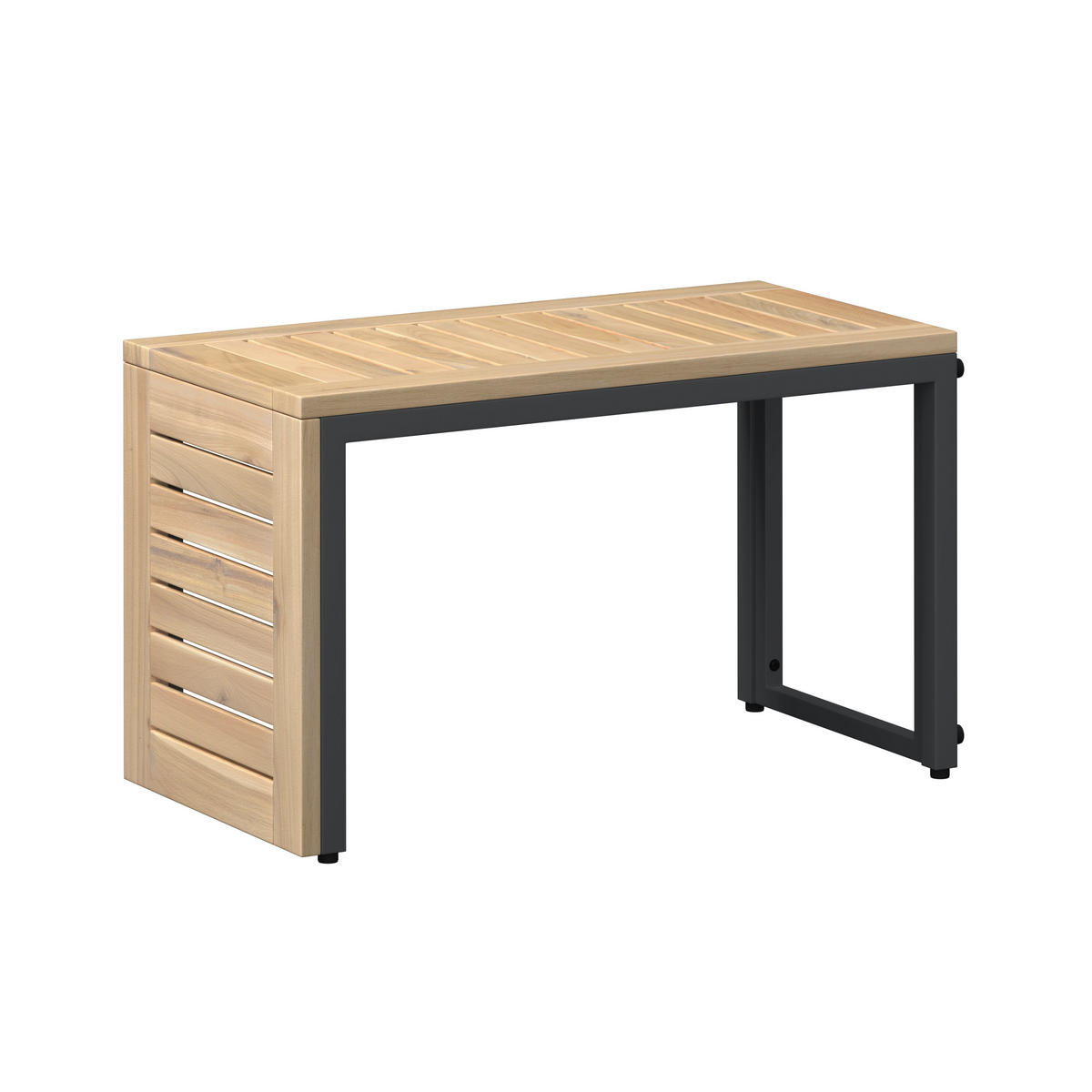 LOUNGEGARNITUR 219/142 cm Akazie massiv Carbonstahl  - Anthrazit/Hellblau, Basics, Holz/Textil (219/142cm) - Ambia Garden