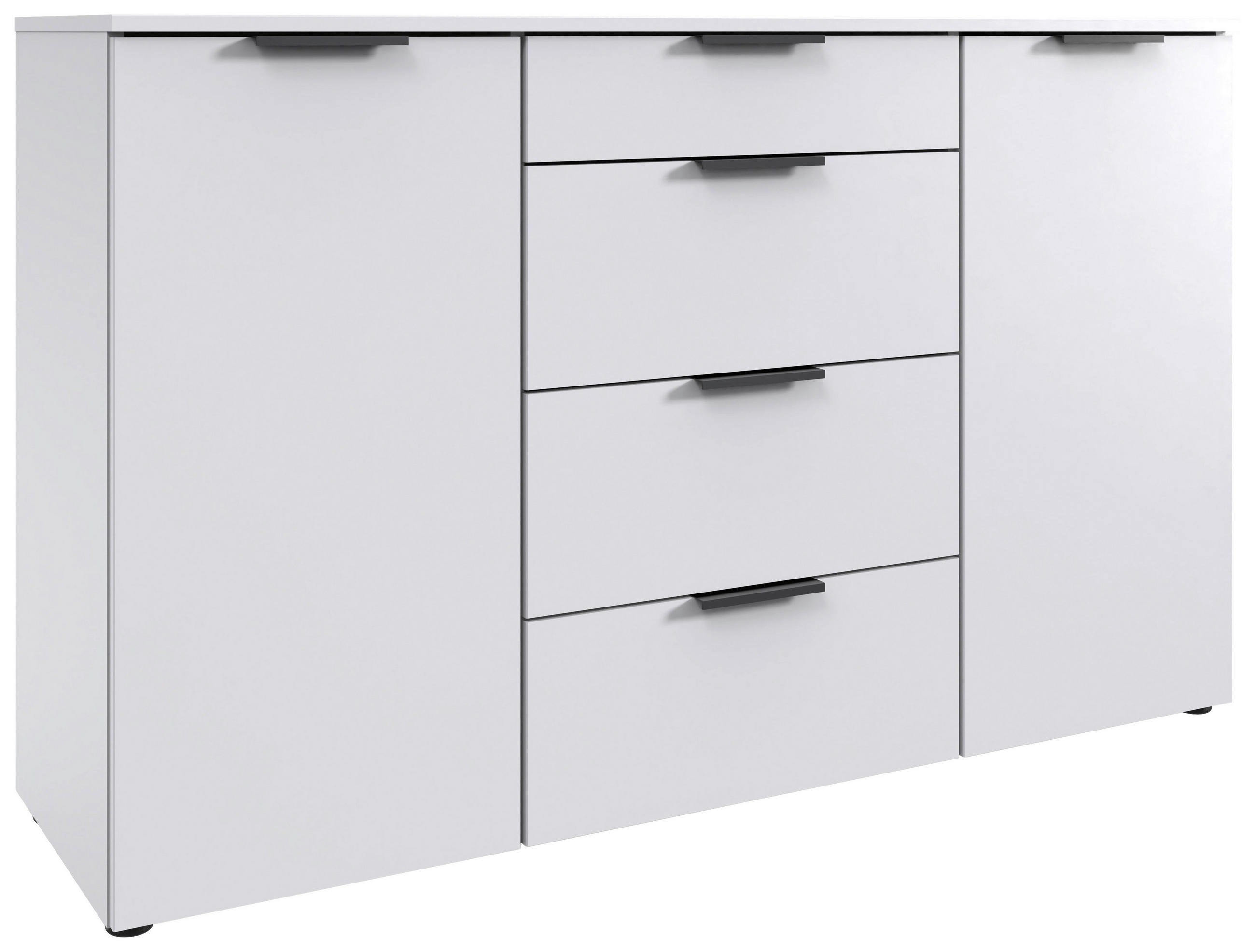 KOMMODE , 135/83,5/41 cm, 4 Schublade(n)  - Graphitfarben/Schwarz, Design, Holzwerkstoff/Kunststoff (135/83,5/41cm) - Boxxx