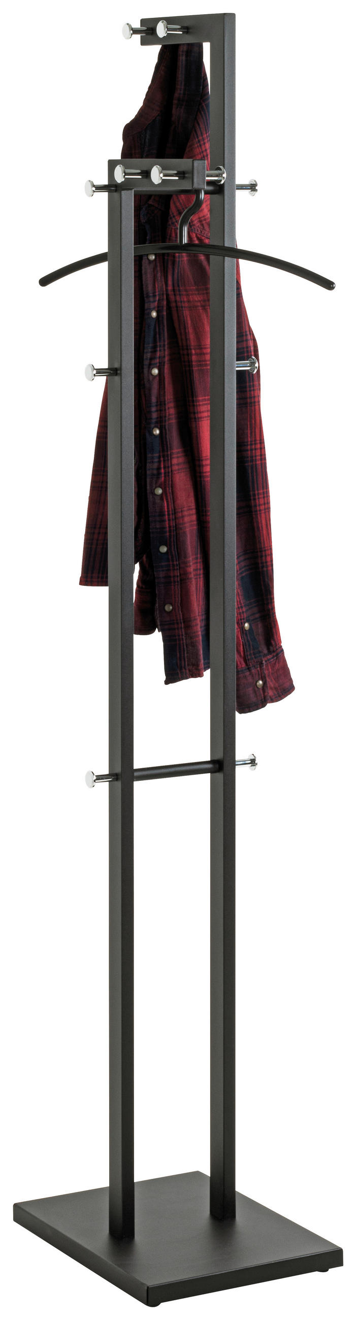 GARDEROBENSTÄNDER in Schwarz, Chromfarben 42/175/30 cm   - Chromfarben/Schwarz, Design, Metall (42/175/30cm)