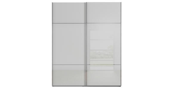 SCHWEBETÜRENSCHRANK in Grau - Chromfarben/Grau, KONVENTIONELL, Glas/Holzwerkstoff (181/223/67cm) - Novel