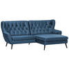 ECKSOFA Dunkelblau Mikrofaser  - Schwarz/Dunkelblau, Design, Holz/Textil (237/165cm) - Stylife