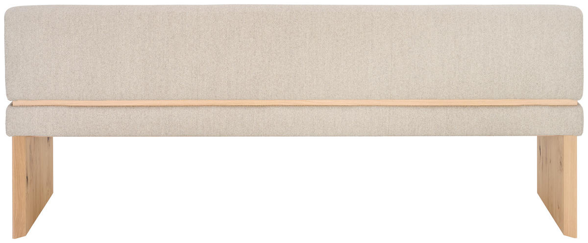 SITZBANK 205/84/60 cm Mikrofaser Naturfarben, Wildeiche Wildeiche massiv  - Wildeiche/Naturfarben, Natur, Holz/Textil (205/84/60cm) - Voglauer