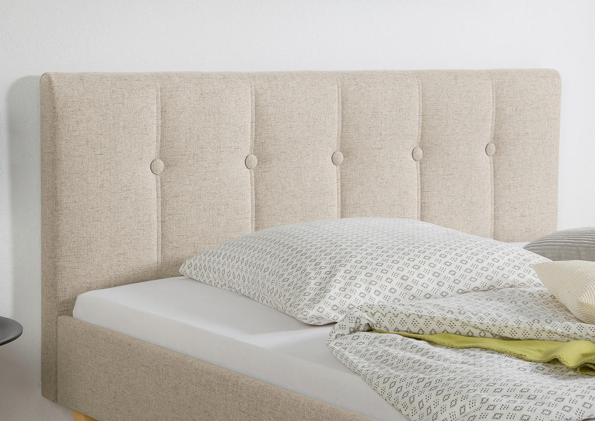 POLSTERBETT  in Beige,  - Beige/Naturfarben, MODERN, Holz/Textil (105/99/216cm) - Livetastic