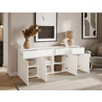 SIDEBOARD  200/79,6/39,8 cm 4 Schublade(n)  - Silberfarben/Weiß, Design, Holzwerkstoff/Kunststoff (200/79,6/39,8cm) - Xora