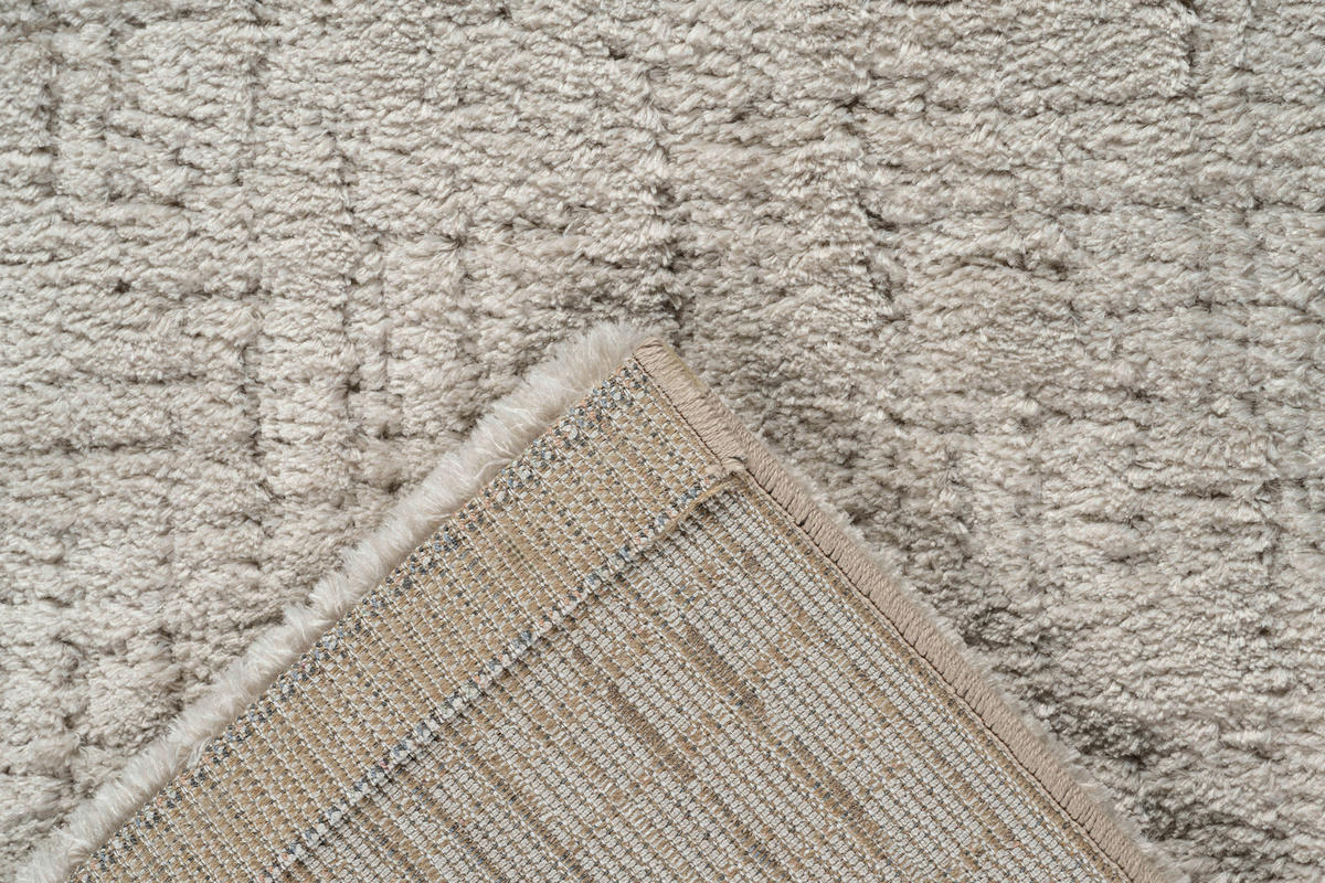 HOCHFLORTEPPICH Masai Beige rechteckig  - Beige, Basics, Kunststoff/Textil (133cm) - Novel