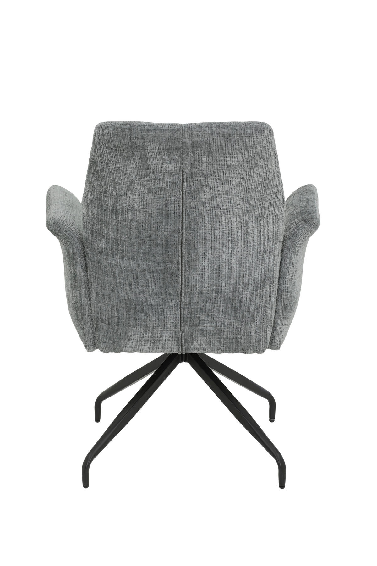 ARMLEHNSTUHL 1 Stück erweiterbar, Sitzfläche 360° drehbar, inklusive Armlehnen, ergonomische Rückenlehne, gepolsterte Armlehnen Webstoff, Mikrofaser  - Hellgrau/Schwarz, MODERN, Textil/Metall (71/93/68cm) - MID.YOU
