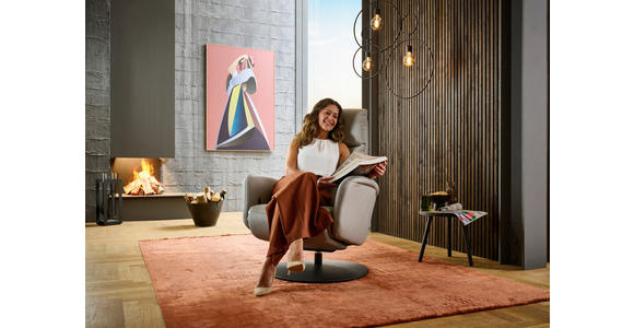 RELAXSESSEL in Leder Greige  - Greige/Schwarz, Design, Leder/Metall (76/108/86cm) - Dieter Knoll