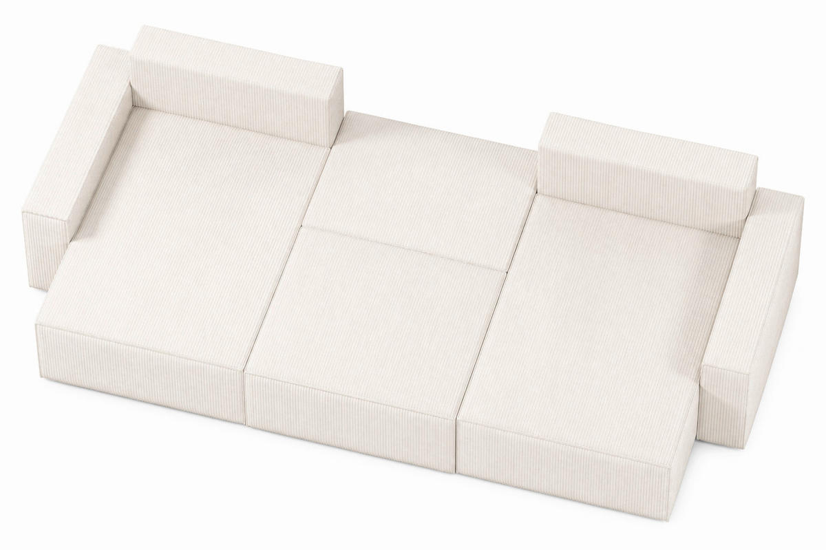 WOHNLANDSCHAFT BRAZIL MINI U in Creme  - Creme/Schwarz, Design, Kunststoff/Textil (162/350/162cm) - MID.YOU