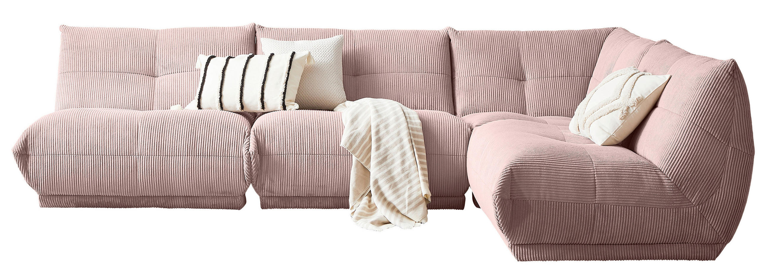 ECKSOFA in Cord Altrosa - Altrosa, Trend, Textil (315/210cm) - Livetastic