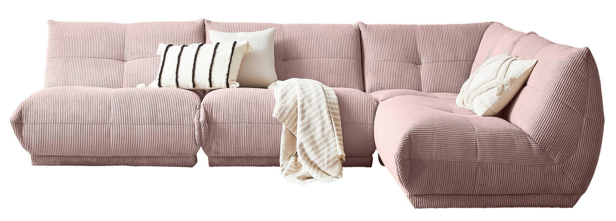 ECKSOFA in Cord Altrosa  - Altrosa, Trend, Textil (315/210cm) - Livetastic