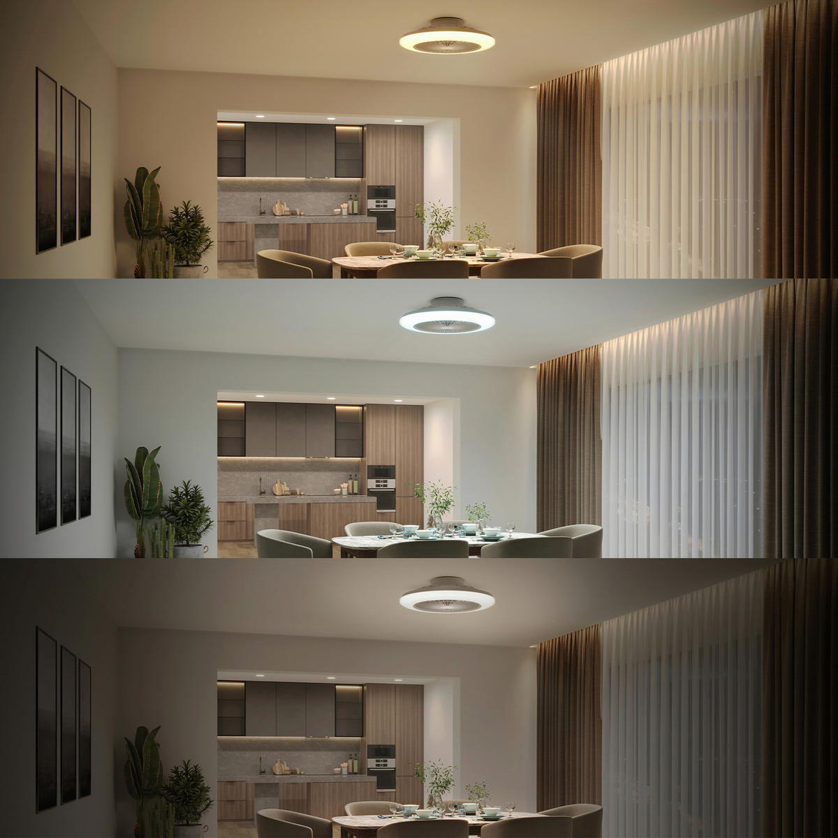 Deckenleuchte mit Ventilator 57,7/14,2/57,7 cm   - Weiß, KONVENTIONELL, Kunststoff (57,7/14,2/57,7cm) - Philips