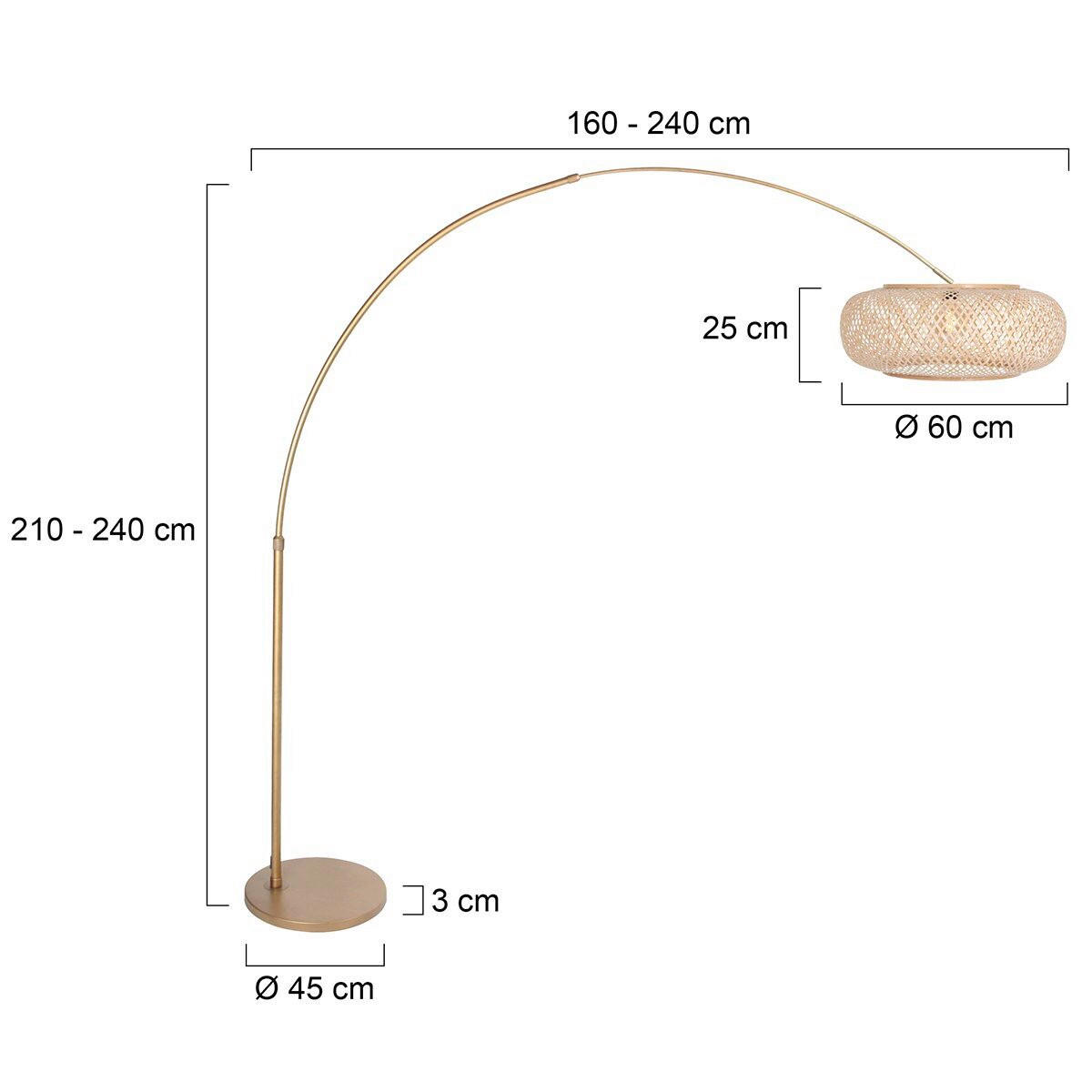 STEHLEUCHTE SPARKLED LIGHT 50/240/230 cm  - Beige/Bronzefarben, Trend, Naturmaterialien/Metall (50/240/230cm)