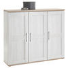 SCHUHSCHRANK Weiß, Eichefarben, Lärchefarben, Eiche San Remo  - Eichefarben/Silberfarben, KONVENTIONELL, Holzwerkstoff/Kunststoff (139/120/38cm) - Xora
