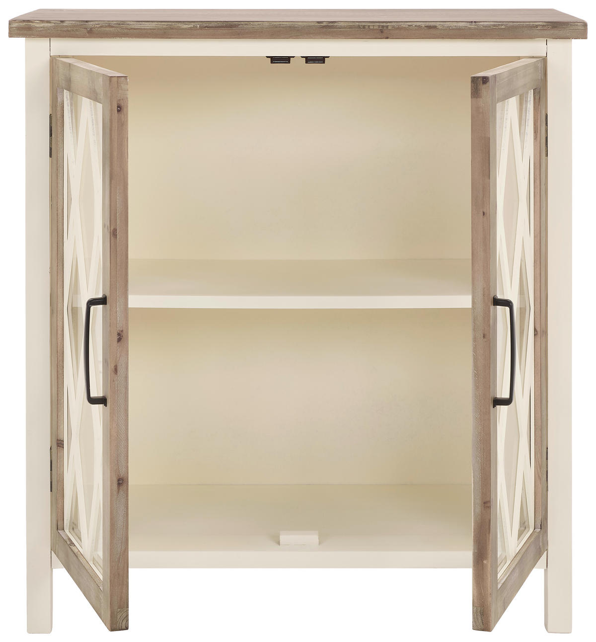 KOMMODE  in 80/85/35 cm  - Klar/Schwarz, KONVENTIONELL, Glas/Holz (80/85/35cm) - Livetastic