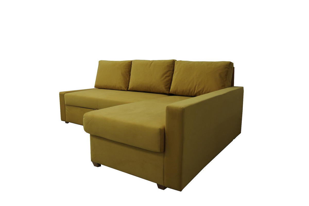 SJEDEĆA GARNITURA tekstil  žuta   - boje hrasta/žuta, Moderno, tekstil/drvo (230/155cm) - Ti'me