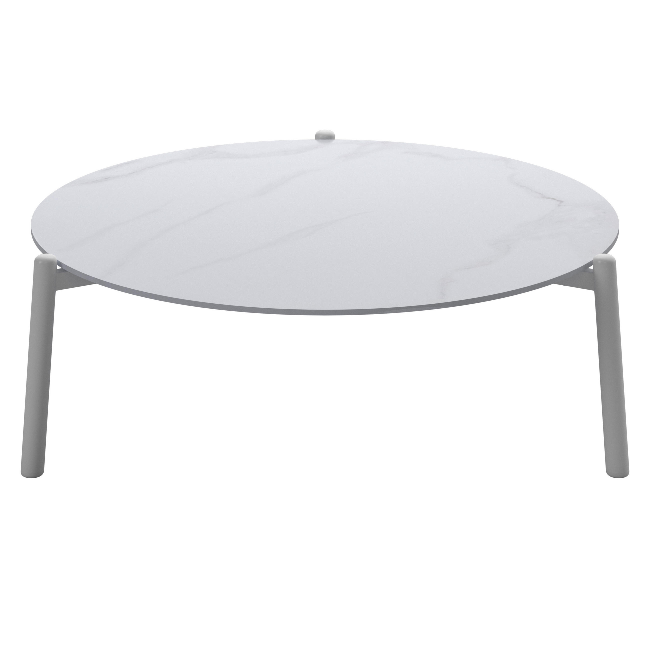 GARTENBEISTELLTISCH 80/80/28,5 cm Metall, Keramik  - Weiß, MODERN, Keramik/Metall (80/80/28,5cm) - Ambia Garden