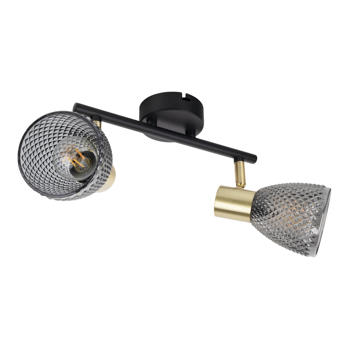 DECKENSTRAHLER 34,5/8,5/19 cm   - Schwarz, LIFESTYLE, Glas/Metall (34,5/8,5/19cm) - Näve