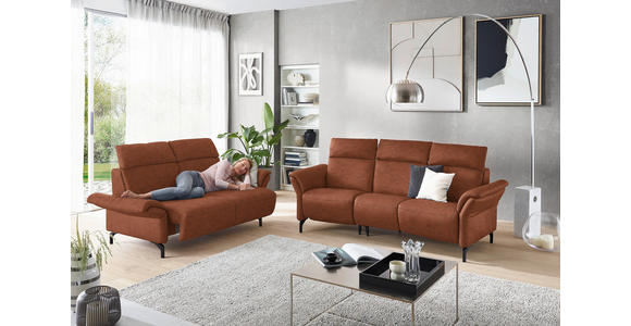 2-SITZER-SOFA in Leder Cognac  - Cognac/Schwarz, KONVENTIONELL, Leder/Metall (178/103/95cm) - Dieter Knoll