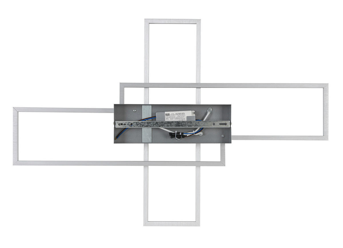 STROPNÍ LED SVÍTIDLO, 82,5/55/8 cm - barvy stříbra/barvy chromu, Basics, kov/plast (82,5/55/8cm) - Novel