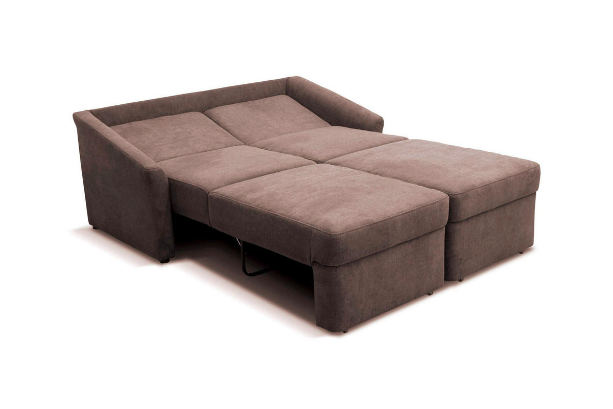 SCHLAFSOFA Mikrofaser Braun  - Beige/Schwarz, Basics, Kunststoff/Textil (168/86/96cm) - MID.YOU