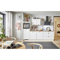 KÜCHENBLOCK PN 435 250 cm  in Weiß, Eichefarben  - Eichefarben/Graphitfarben, Design, Holzwerkstoff/Metall (250cm) - Pino