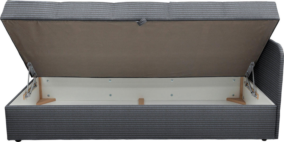 LIEGE  in Cord Grau  - Schwarz/Grau, Basics, Kunststoff/Textil (205/90/95cm) - Xora