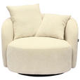 SESSEL in Webstoff Naturfarben  - Schwarz/Naturfarben, Design, Textil/Metall (101/82/97cm) - Carryhome