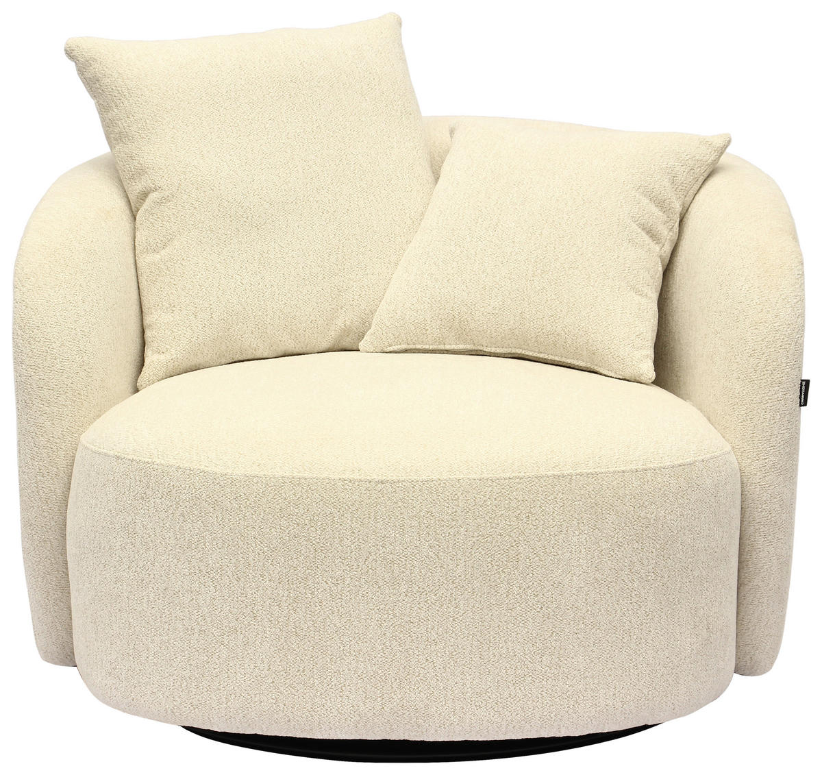 SESSEL in Webstoff Naturfarben  - Schwarz/Naturfarben, Design, Textil/Metall (101/82/97cm) - Carryhome