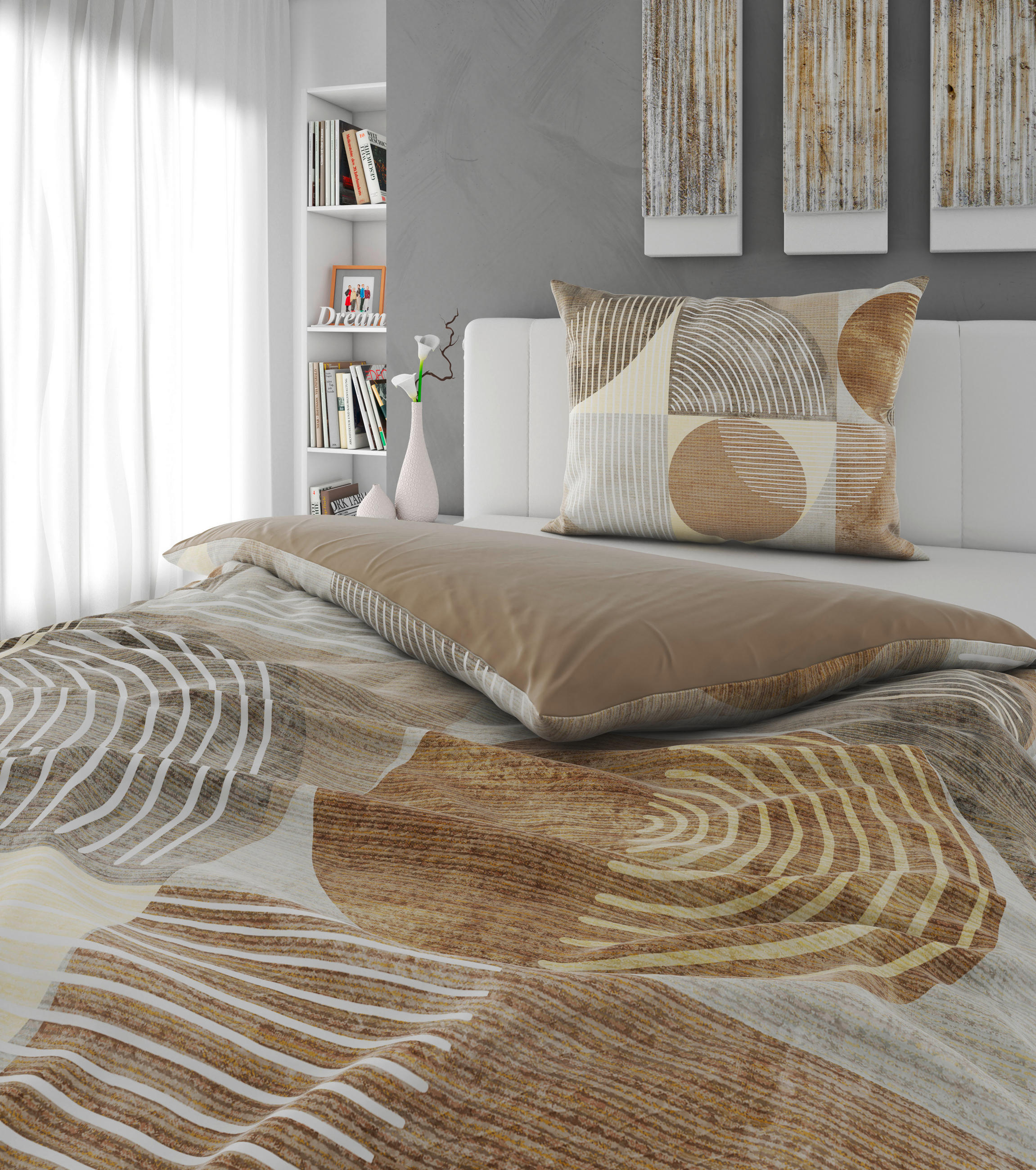 POSTELJINA SA DVA LICA 140/200 cm saten sivobraon  - sivobraon, tekstil (140/200cm) - Esposa