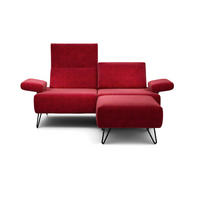 2-SITZER-SOFA Samt Rot  - Rot/Schwarz, Design, Textil/Metall (164-194/85/86-94cm) - SENSOO