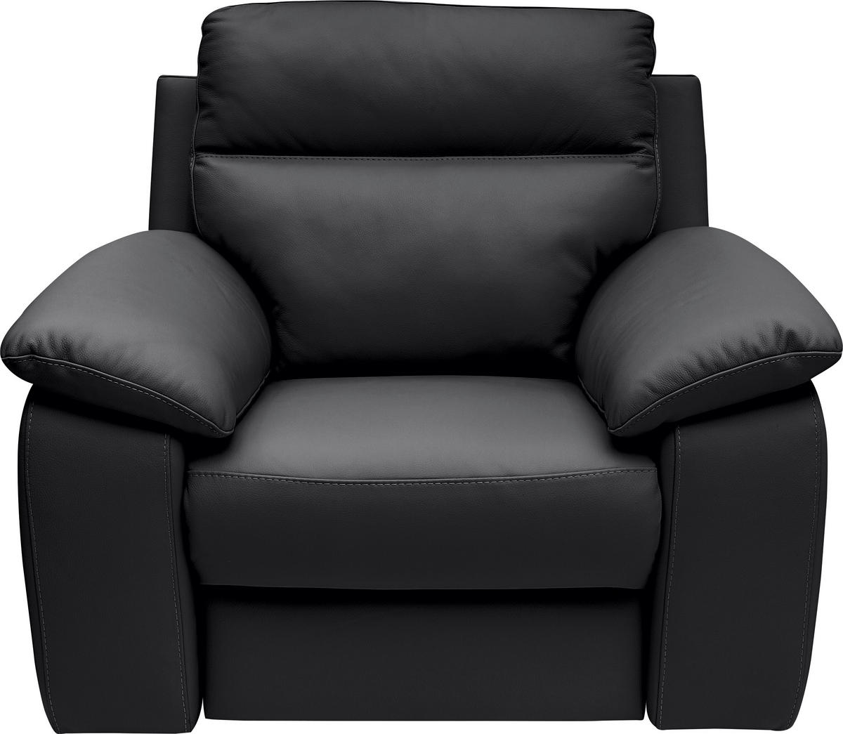 KRESLO UŠIAK, koža, čierna - čierna, Basics, koža (108/99/94cm) - Celina Home