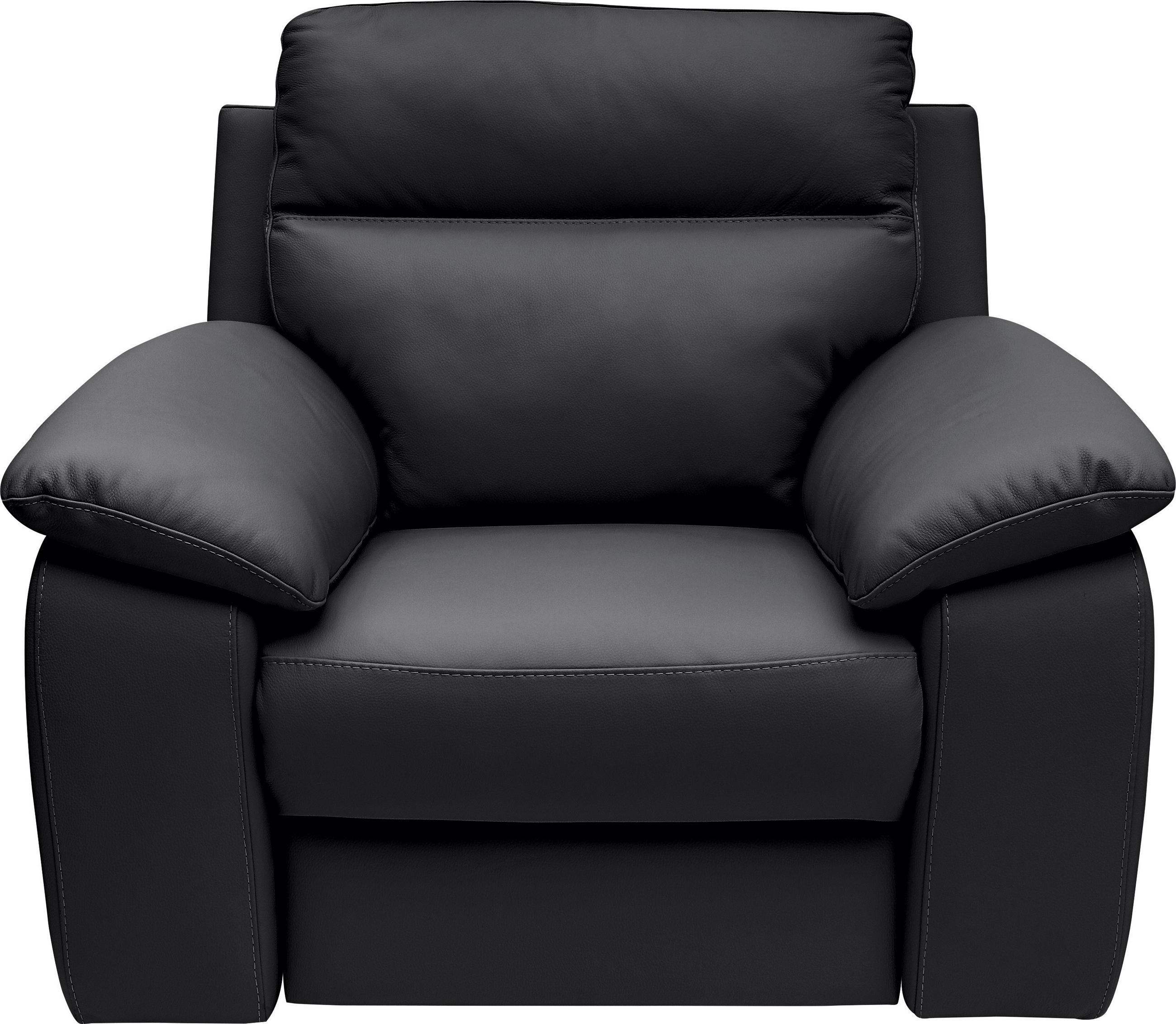 Celina Home KŘESLO UŠÁK, kůže, černá