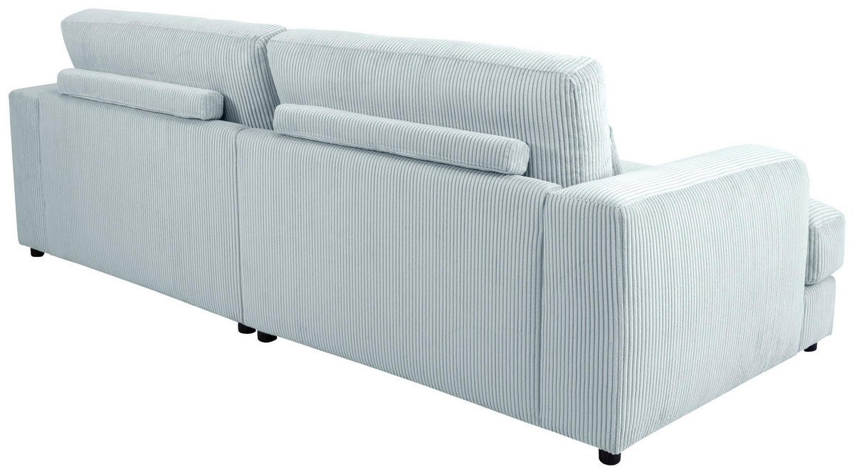 MEGASOFA Cord Salbeigrün  - Salbeigrün/Schwarz, MODERN, Kunststoff/Textil (260/85/112cm) - Lomoco