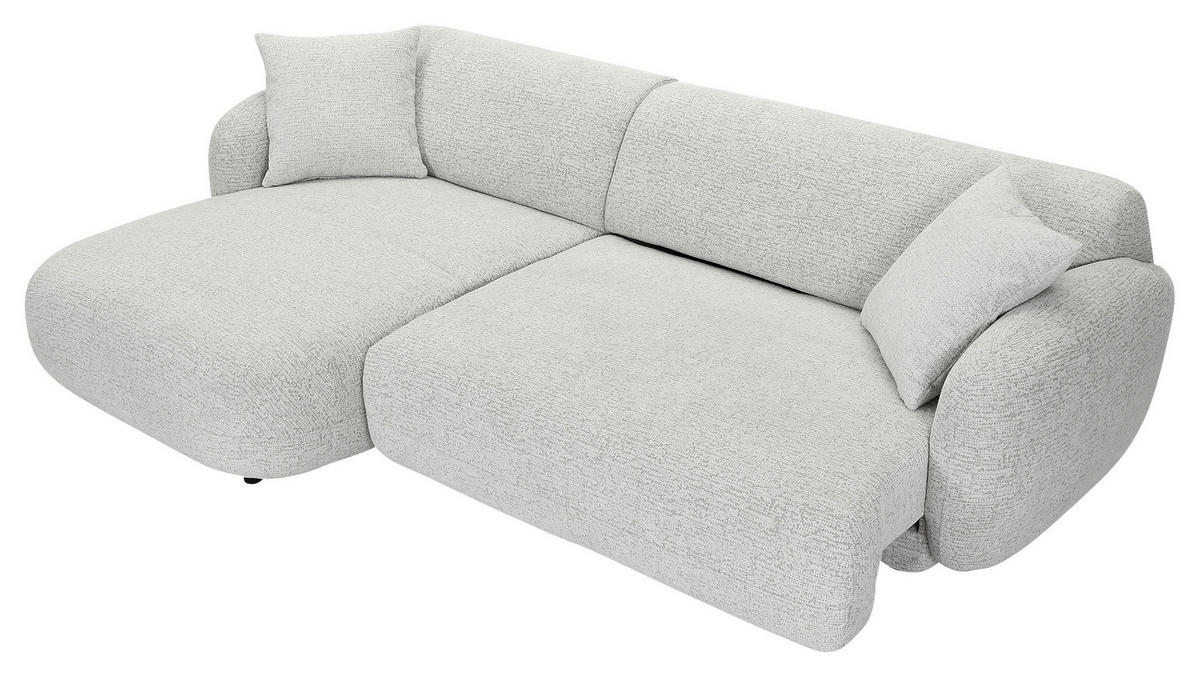 ECKSOFA Creme, Beige Flachgewebe Zierkissen, Rücken echt, Sitztiefenverstellung  - Beige/Creme, MODERN, Kunststoff/Textil (162/275cm) - Carryhome
