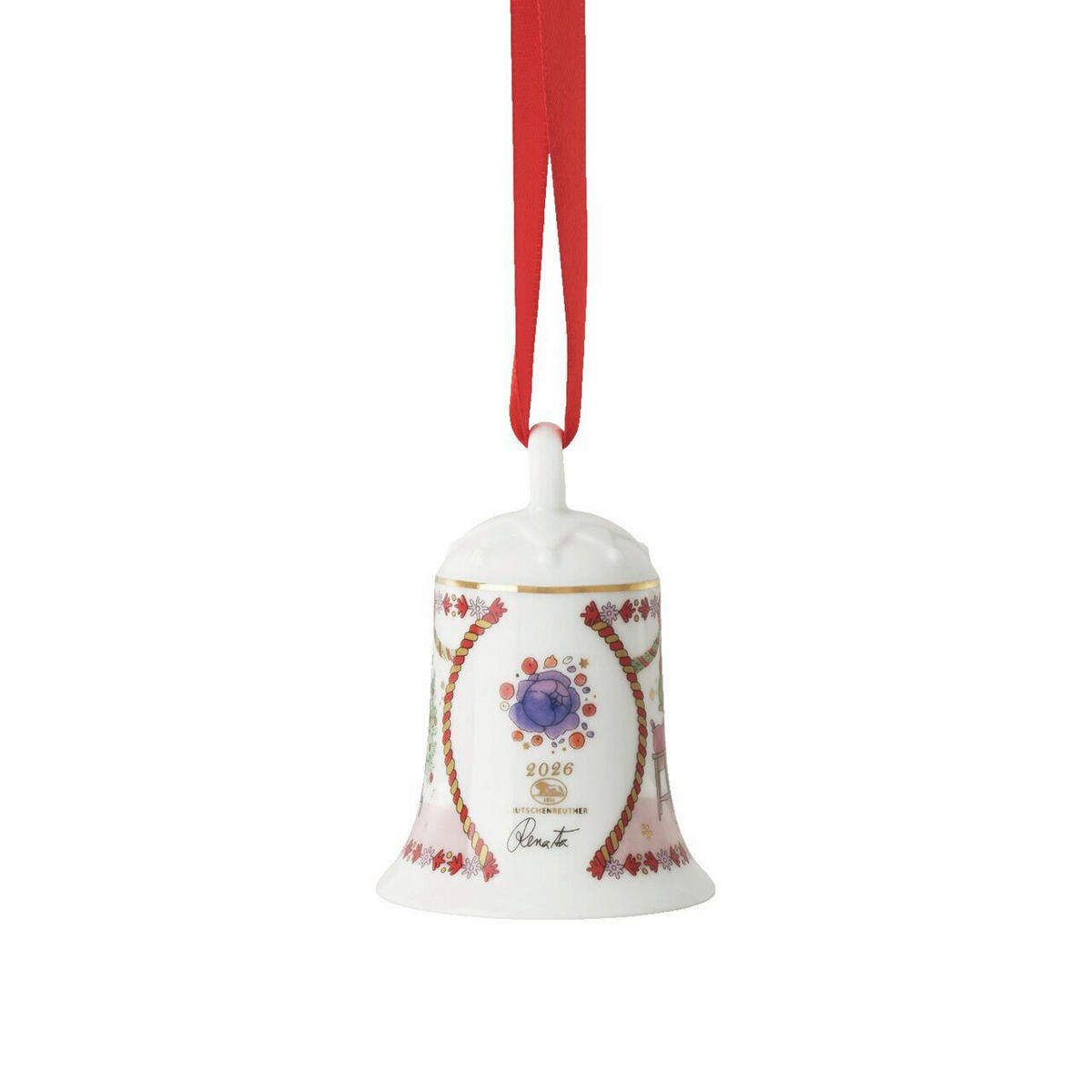 CHRISTBAUMANHÄNGER Porzellanglocke - Weihnachtsglocke 26  - Multicolor, Basics, Keramik (7,5cm) - Hutschenreuther