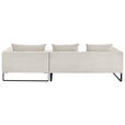 ECKSOFA  in Feincord Weiß  284/178 cm  - Schwarz/Weiß, KONVENTIONELL, Textil/Metall (284/178cm) - Hom`in
