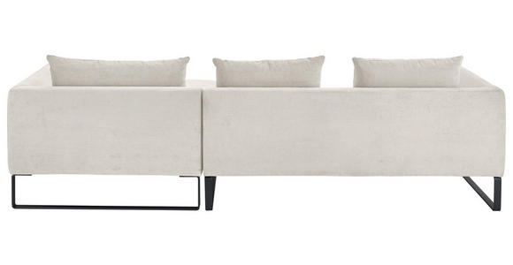 ECKSOFA  in Feincord Weiß  284/178 cm  - Schwarz/Weiß, KONVENTIONELL, Textil/Metall (284/178cm) - Hom`in