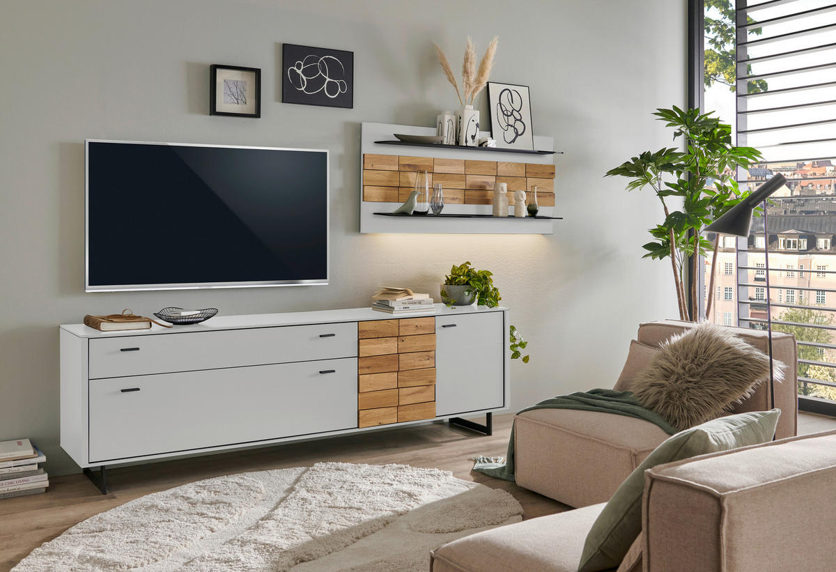 LOWBOARD  in 223,8/69,6/46,4 cm  - Kaschmir/Eichefarben, Design, Holz/Holzwerkstoff (223,8/69,6/46,4cm) - Novel