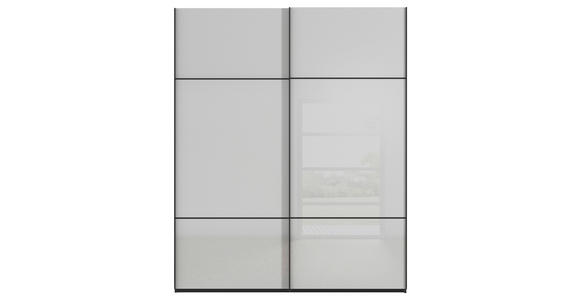 SCHWEBETÜRENSCHRANK in Grau, Schwarz - Schwarz/Grau, KONVENTIONELL, Glas/Holzwerkstoff (181/223/67cm) - Novel