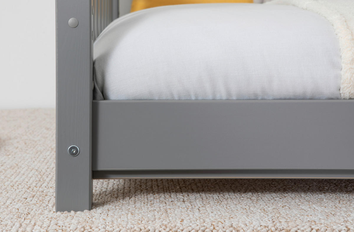 HAUSBETT 120/200 cm Hellgrau  - Hellgrau/Naturfarben, Modern, Holz (120/200cm) - MID.YOU