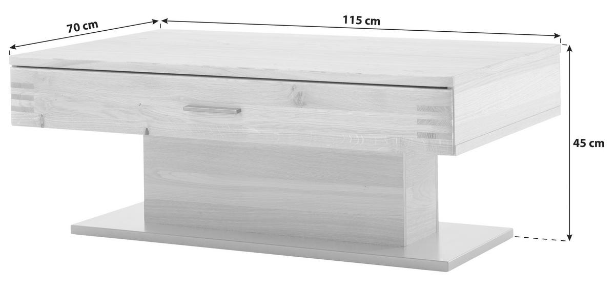 KLUB STOLIĆ antracit, boje hrasta  drvo, drvni materijal  - boje hrasta/antracit, Design, drvni materijal/metal (115/70/45cm) - Livetastic