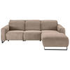 ECKSOFA in Cord Taupe  266/180 cm  - Taupe/Schwarz, KONVENTIONELL, Textil/Metall (266/180cm) - Hom`in