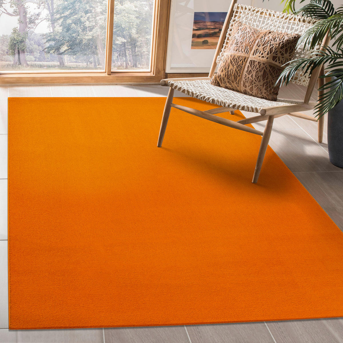 WEBTEPPICH 60/110 cm Uni Orange  - Orange, LIFESTYLE, Kunststoff/Textil (60/110cm)