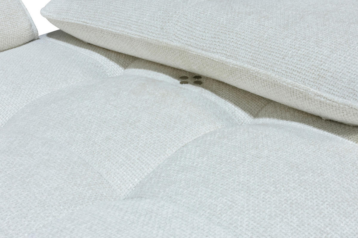 ECKSOFA Creme Chenille  - Creme/Schwarz, Design, Kunststoff/Textil (162/314cm) - Livetastic